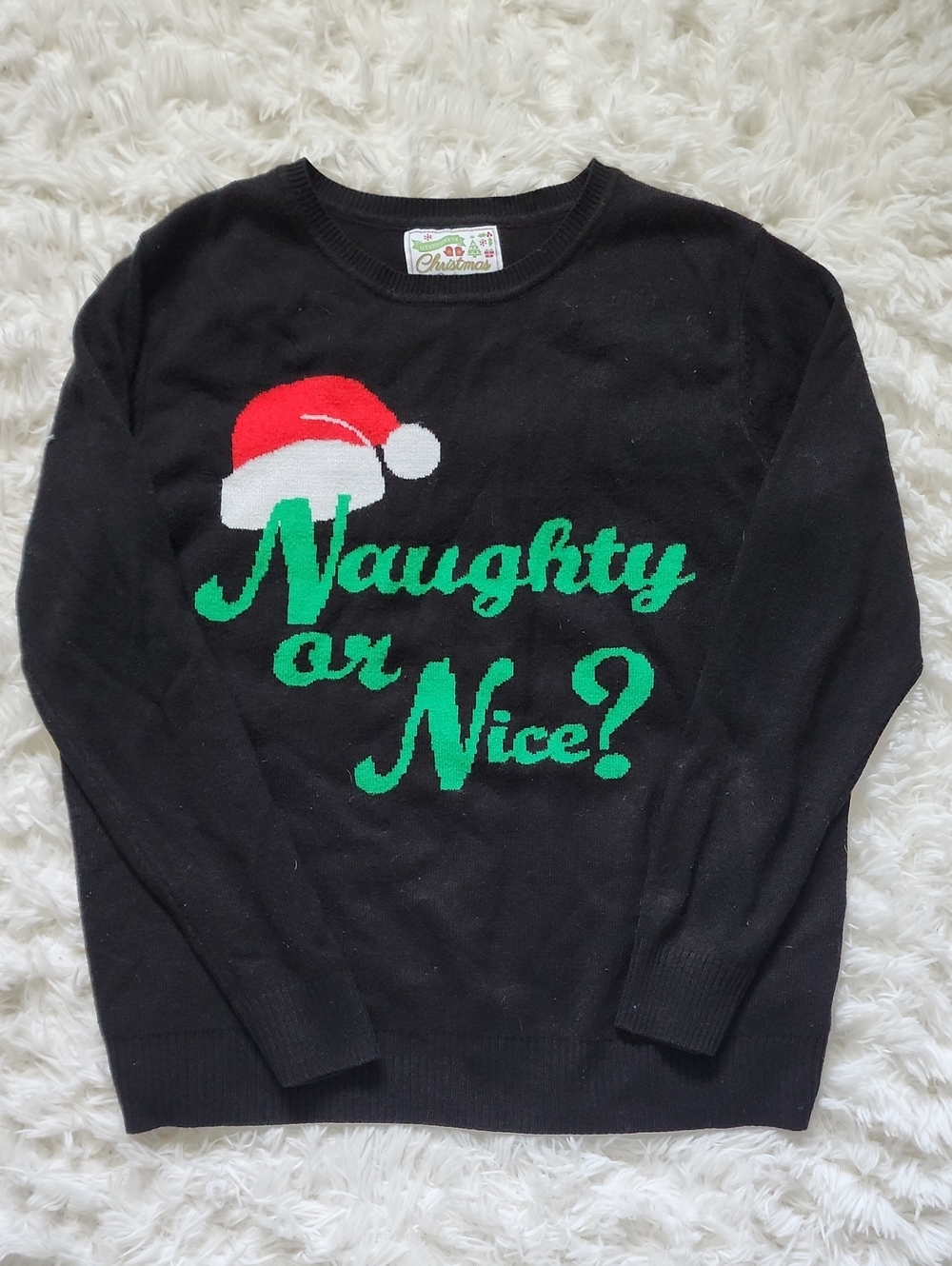 Christmas 'Naughty or Nice?' Black Sweater - Brand